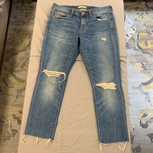 Madewell Mid Rise Slim Boyjean Destroyed sz27